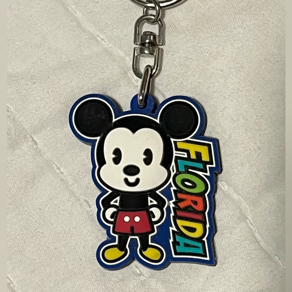 Disney Black Mickey Mouse Silhouette Florida Keychain or Bag Charm